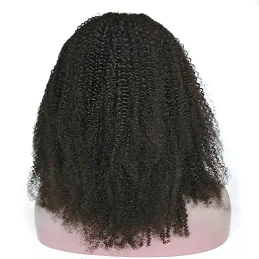 

4B 4C Afro Kinky Curly 360 Full Lace Band Frontal Wig 180% High Density Pre Plucked 16inch free ship