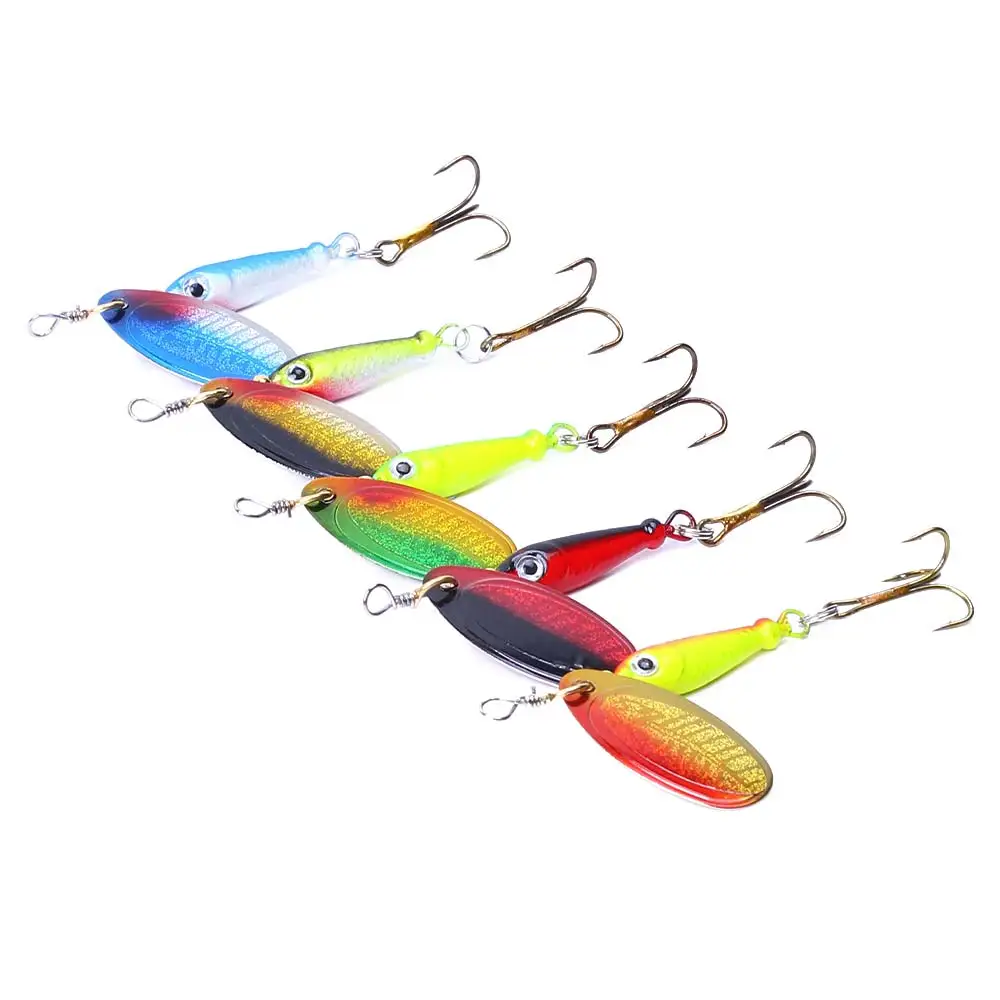 

5.5cm/9g customized metal spinner spoon fishing lure hard baits bass fishing gear, As picture show
