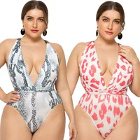 

2019 Women Super Large Size Leopard Bikinis Swimsuit