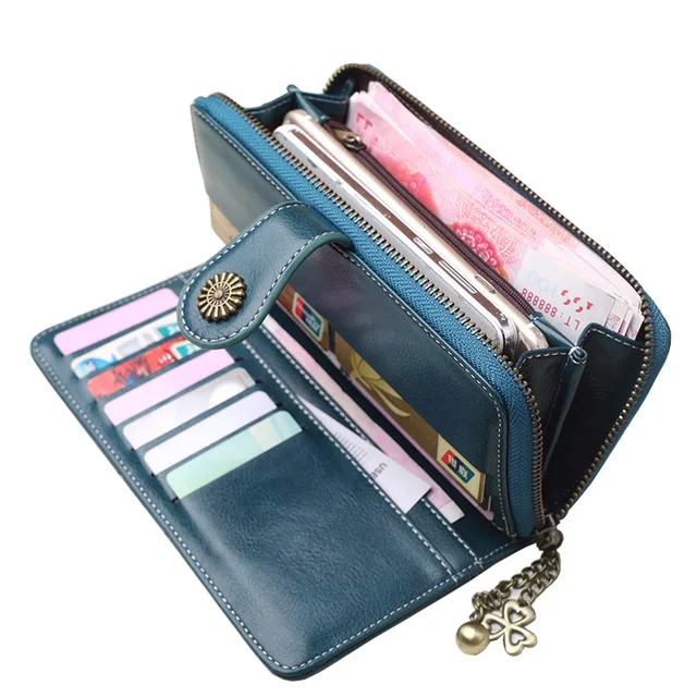 

Leather Wallet for Woman 2019 Female Long Wallet Women Zipper Card Holder Women Coin Bag