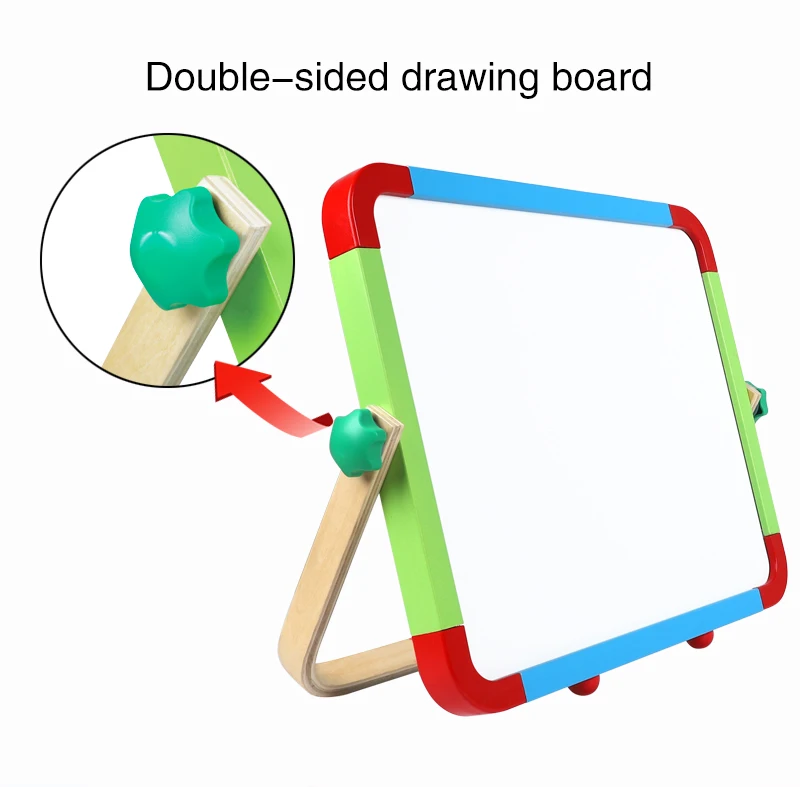 New design kids painting educational toy double sided wooden kids black and white drawing board toy for kids