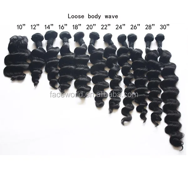 

Faceworld hair Body Wave 10A Grade 100% Human Bundles Peruvian Virgin Hair, Natural color;can customize others