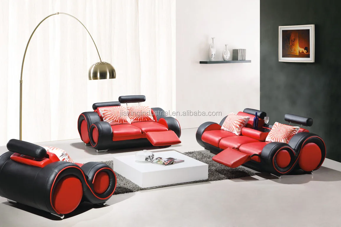 Italië stijl moderne woonkamer sectionele lederen sofa set met ...