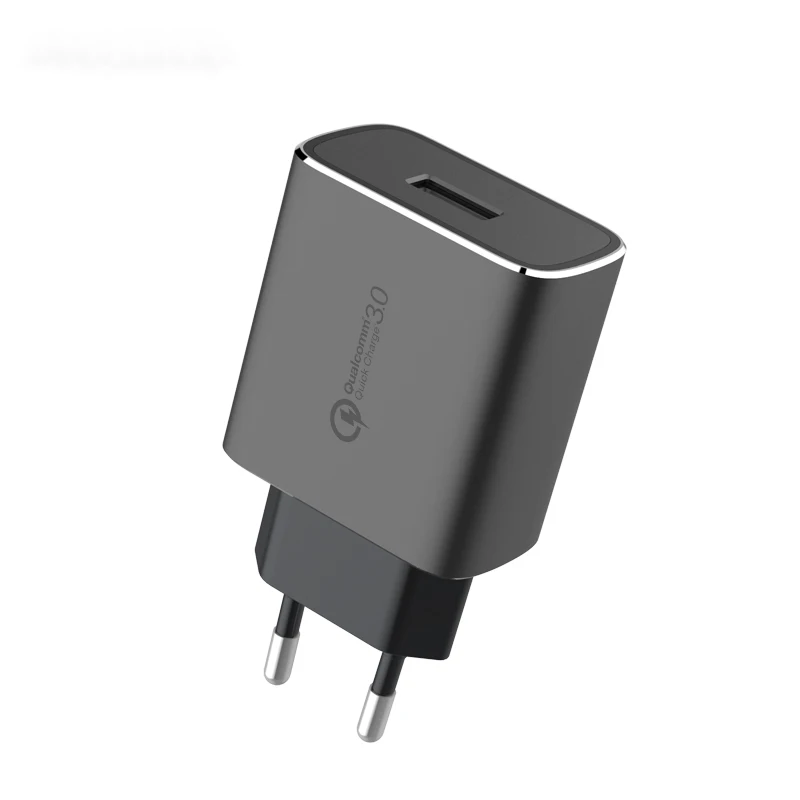 

Quick Charge 3.0 USB Wall Charger Universal Mobile Phone Metal Travel Charger, Black