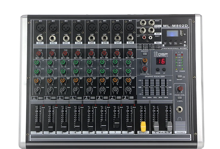 Mini mezclador de sonido de 4 canales de alta calidad, consola mezcladora de Audio USB, mezclador de potencia