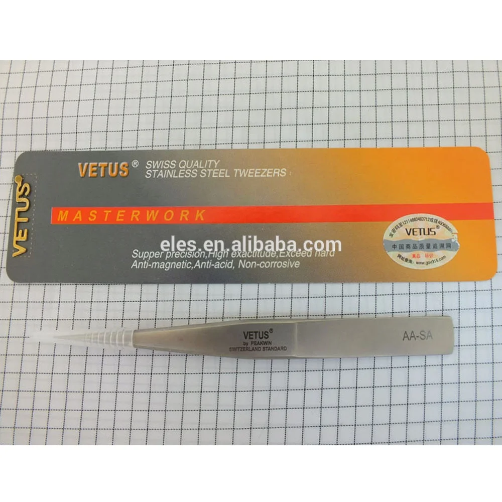 

AA-SA Diamond Precision Stainless Steel Professional Repair Tool Tweezers, Black or metal
