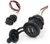 Fast Shipping! dc 12V Cigarette Lighter Sockets with 3.1A dual USB ports power Adapter socket for Motorbike Auto from factory