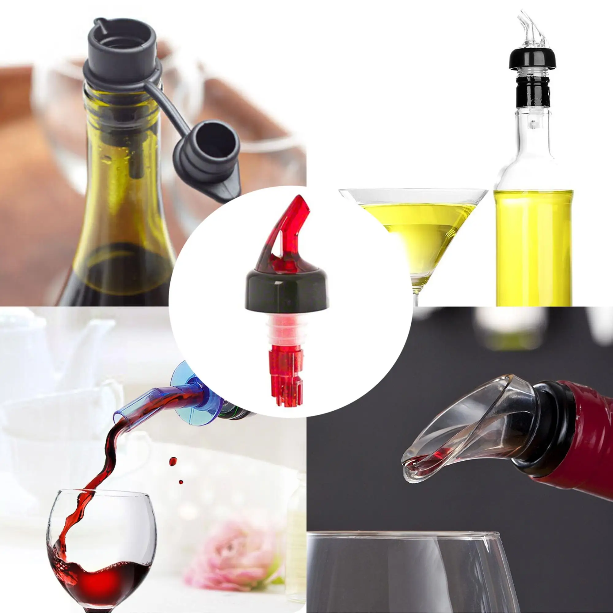 Plastic Red Wine Aerator Pourer Wine Stopper And Pourer Olive Oil