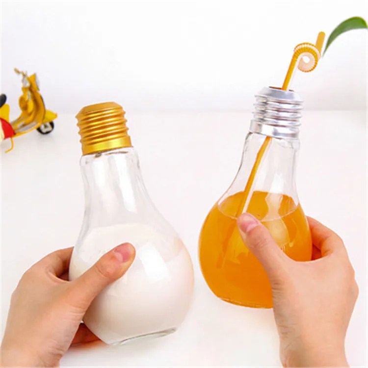 

500ml BPA free Big Mouth Fruit Juice Bottle Plastic Light Bulb Shaped Cup Drink Bottle, Customized color