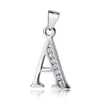 Stainless steel silver fashion design wholesale custom alphabet diamond pendant