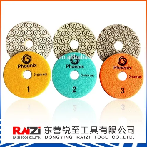 3 Step Wet Diamond Polishing Pads For Granite