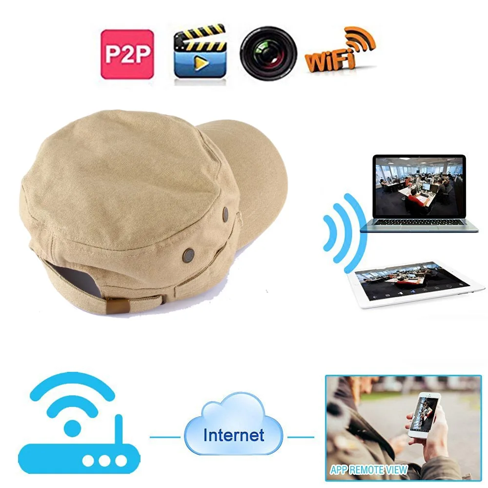 720p Hd Wearable Wifi Cap Ip Camera Portable Hat Video Camera Dvr