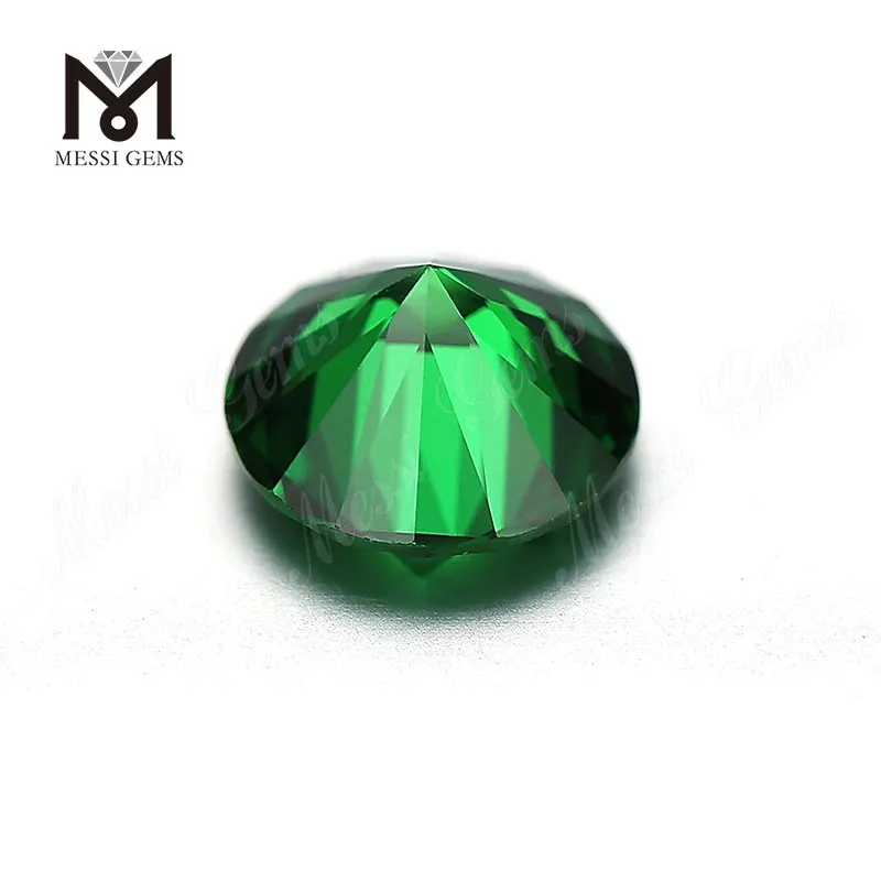 All'ingrosso verde cz gemstone allentato rotondo 8mm pietra sintetica zirconi in pietra