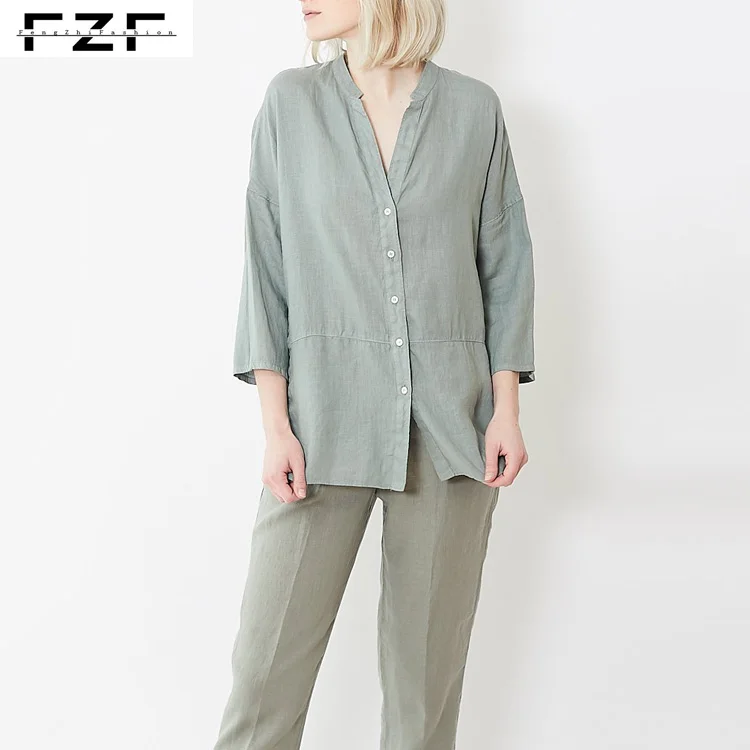 Blusa Y Top De Mujer De Satén Brillante De Oficina Entallada Blusa Y Top De Mujer De Satén Brillante De Oficina Entallada