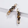 2019 New super fashion jewelry citi trendy long design alloy acrylic tortoise shell round circle twist hanging earrings