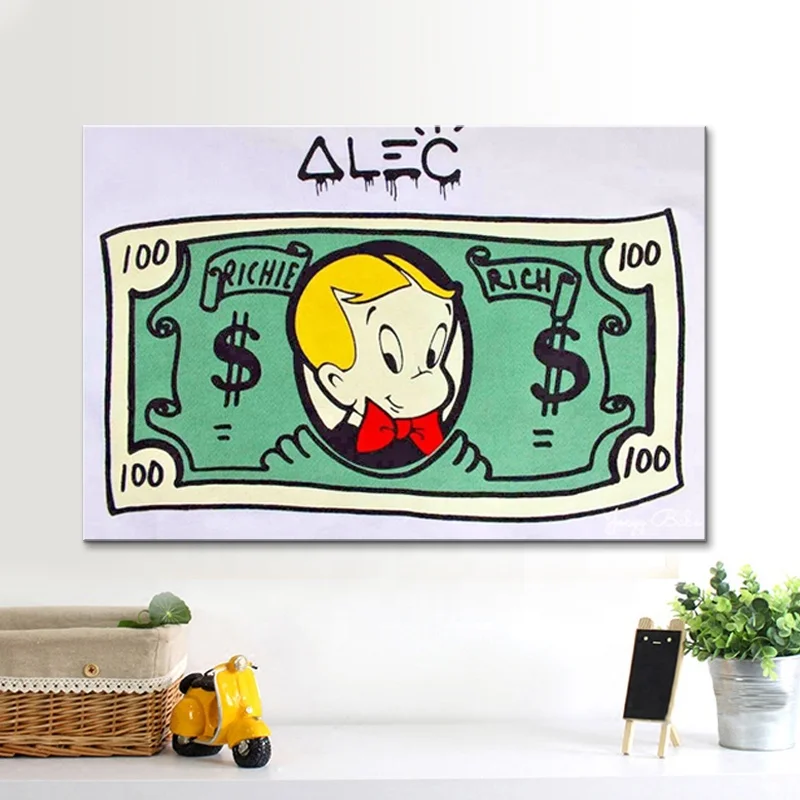 

Alec Monopoly Oil Painting on Canvas hand painted Pop art paintings money art pictures Graffiti art Wall Decor design
