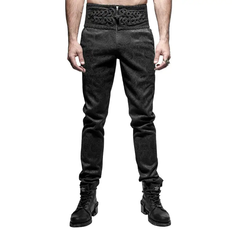 

K-238 Gothic Pants Skinny Slim Fit Long Pants men trousers gothic clothing, Black