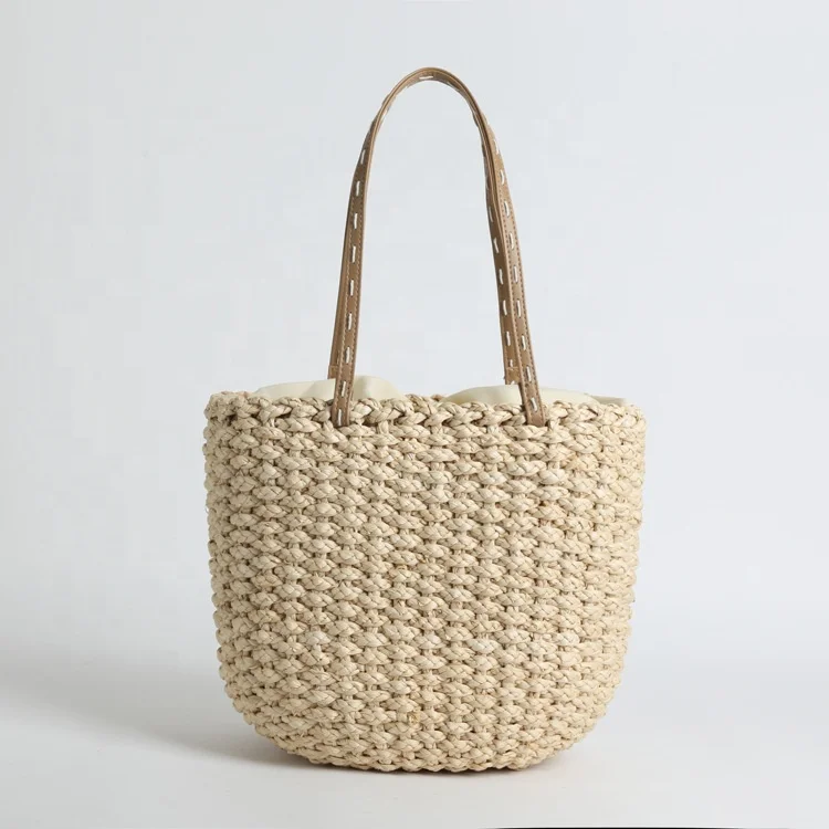 

2019 New Design Pattern Straw Braid Women Bucket Mini Bag
