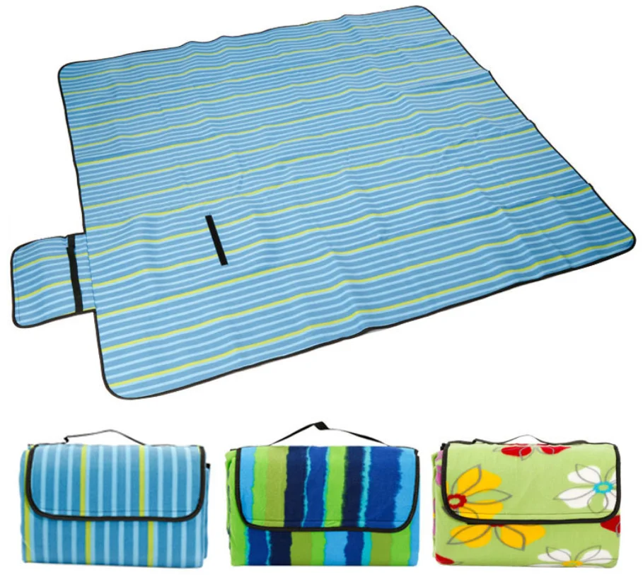 China Manufacturer Portable Folding Printed Picnic Blanket Fleece ...