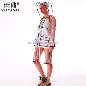 Image of Custom high quality transparent plastic vinyl full body raincoat