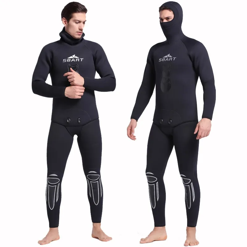 

Sbart Neoprene Swimsuit Wet Suit Diving Suit 2pcs Sets Neoprene Diving Surf Spearfishing Wetsuit Traje De Neopreno 5mm Adults