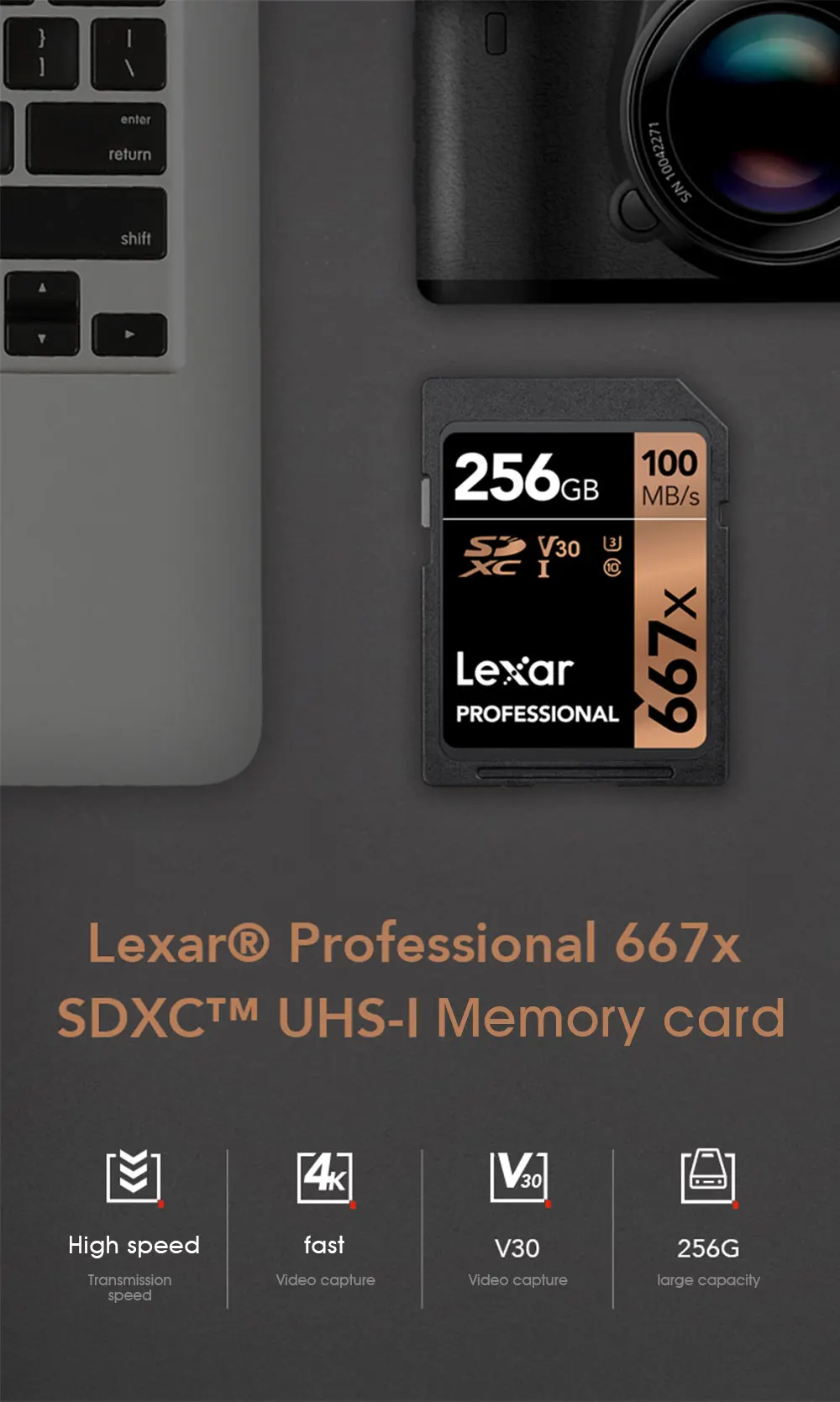 Factory supply 100% Genuine lexar professional 667x sd card 64gb 128gb 256gb - ANKUX.COM