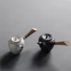 Japanese rough pottery teapot Black Pottery Hand Grab Pot Kungfu Tea Pot
