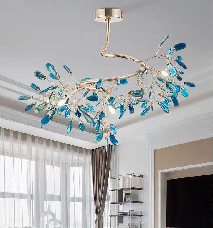 Nordic lamps living room lamp chandelier simple modern bedroom lamp villa newlywed house branch lighting