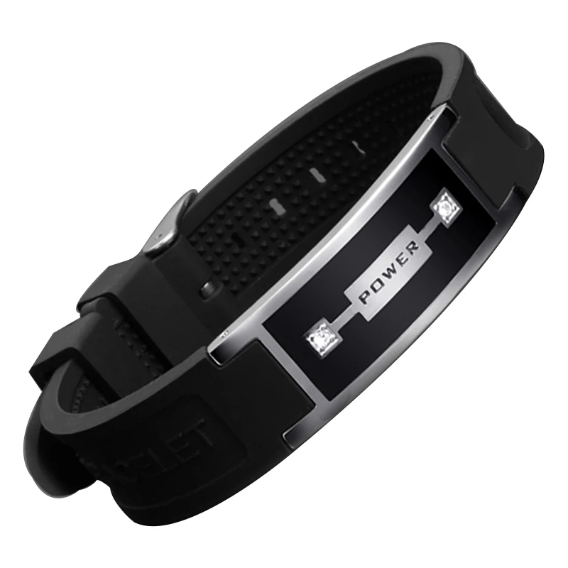 

Sport Bar Code Silicone Wristband With Negative Ion Adjustable Silicone Bracelet