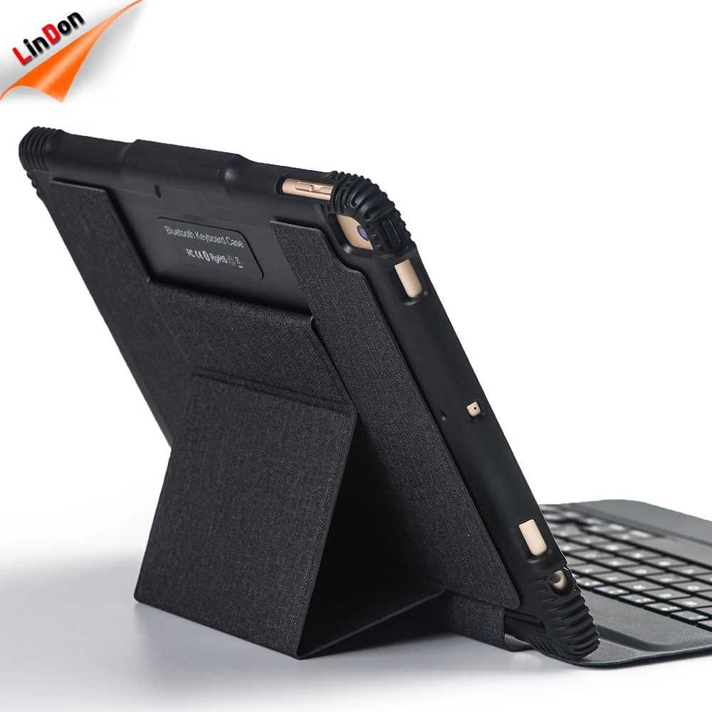

9.7inch for ipad clamshell protector case bluetooth wireless keyboard case cover, Black