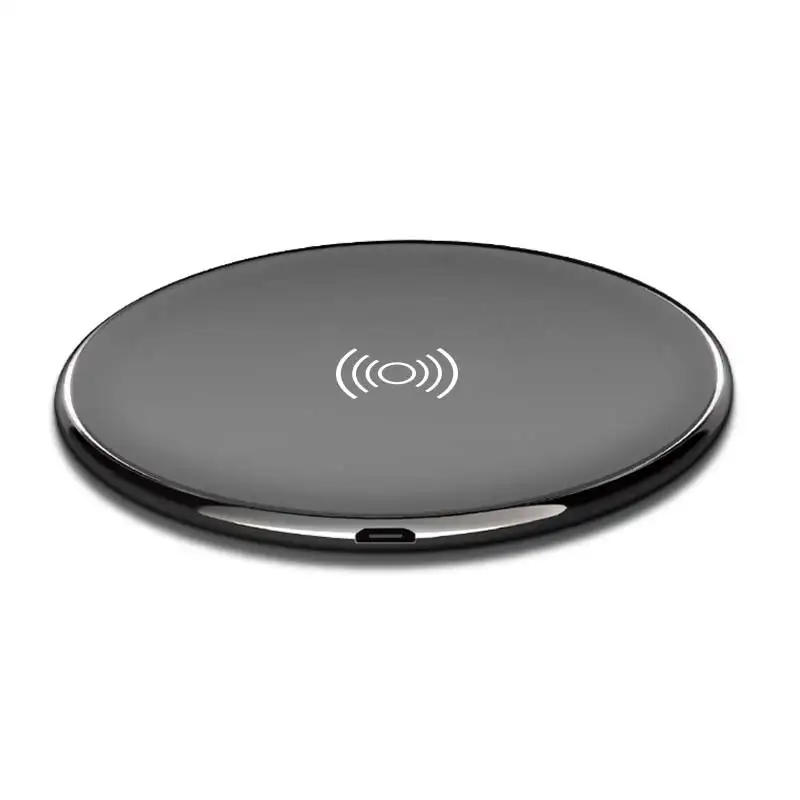 

New ultra thin round qi fast charging wireless charger, White/black