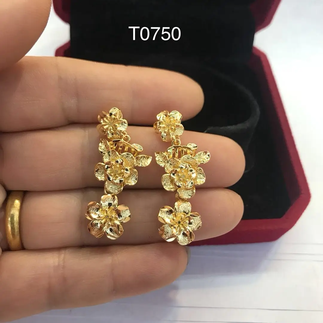 

xuping jewellery Fashion high quality Wholesale cheap gold stud dubai 24k gold plated earrings jewelry