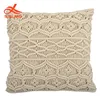 W1485 Decorative Pillows Macrame Boho Throw Pillows Handmade Knit Pillowcases Floor Cushion