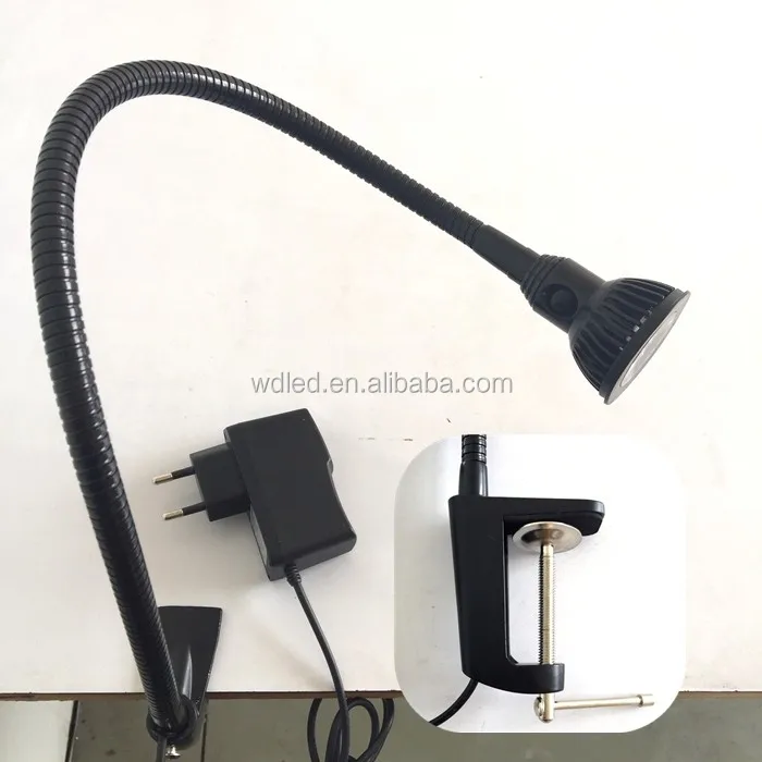 High power 3W 110V 220V flexible gooseneck arm LED exhibition lamp with Clip