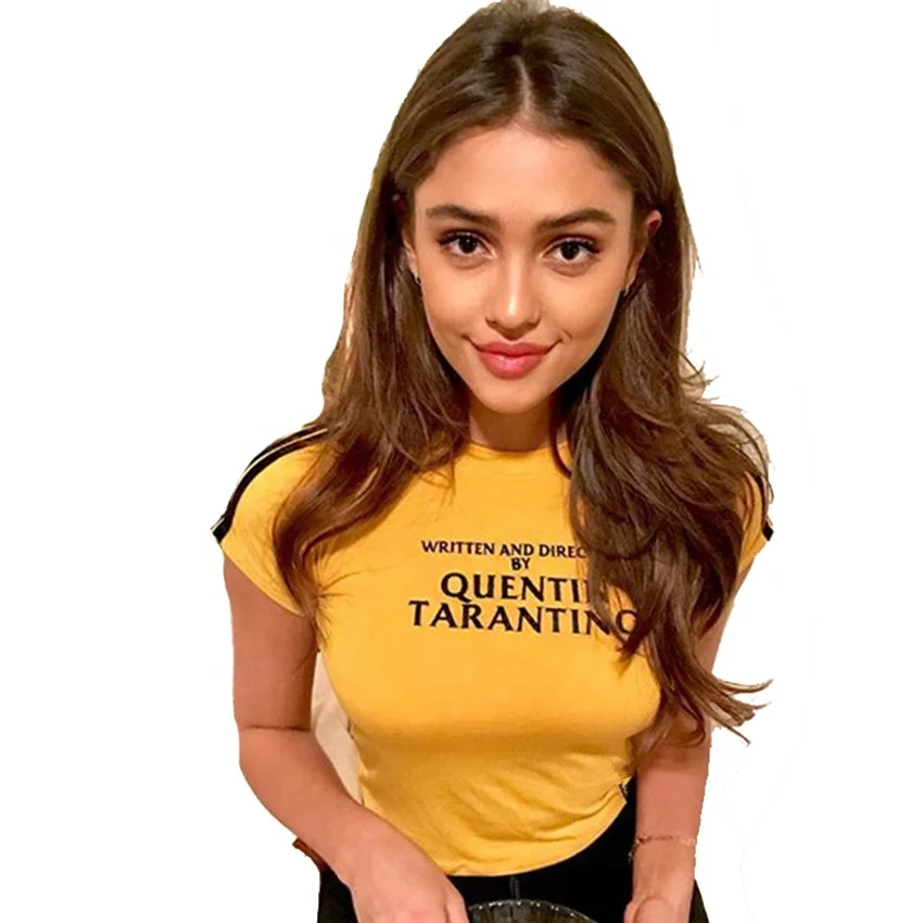 

QUENTIN TARANTINO Printed Tops Women Short t shirt 100% cotton