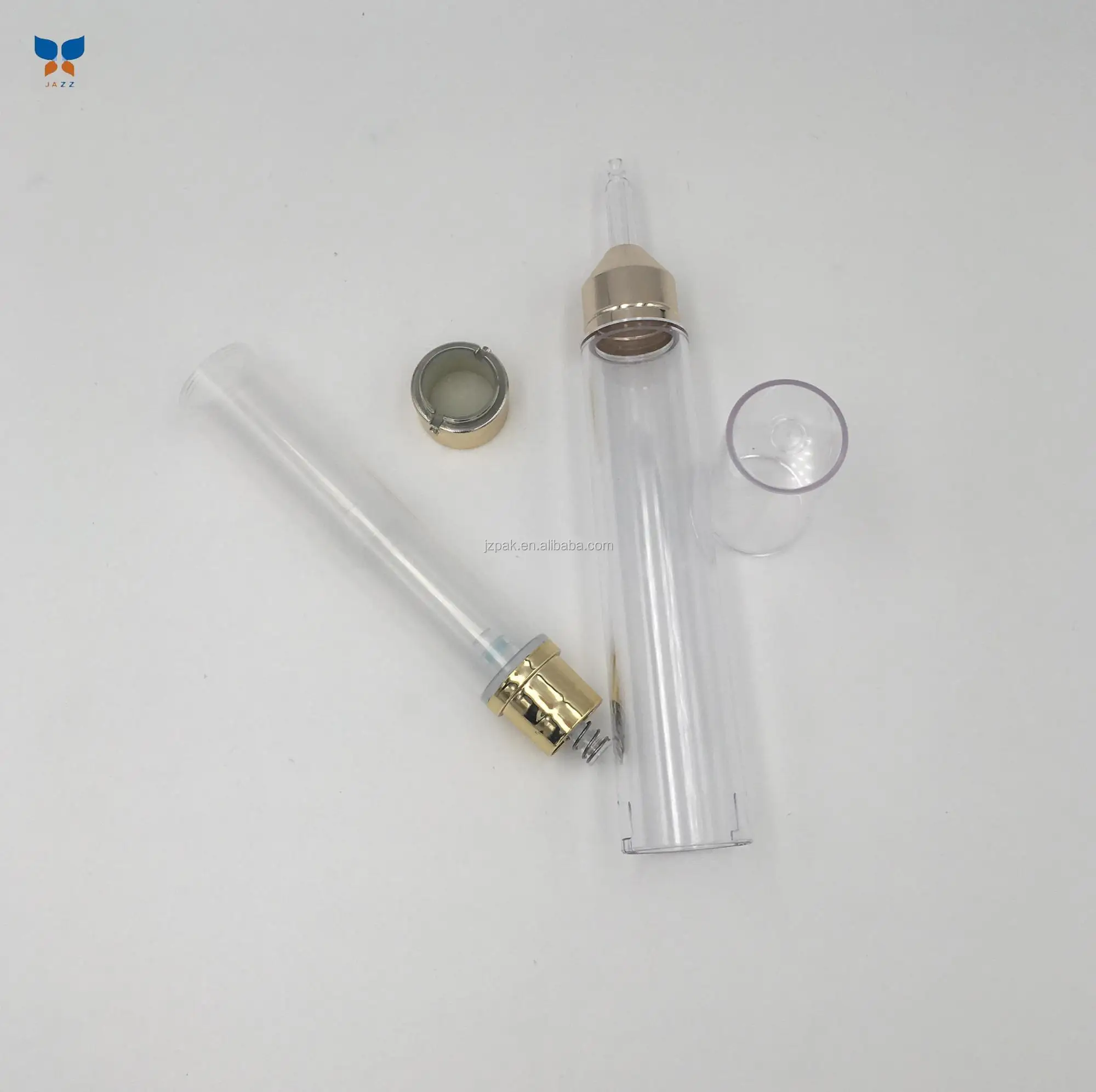 Jazz 15ml new design2018 syringe shape airless bottle for eye cream injection bottle