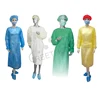 Hot sale yellow green blue medical non woven pp disposable isolation gown
