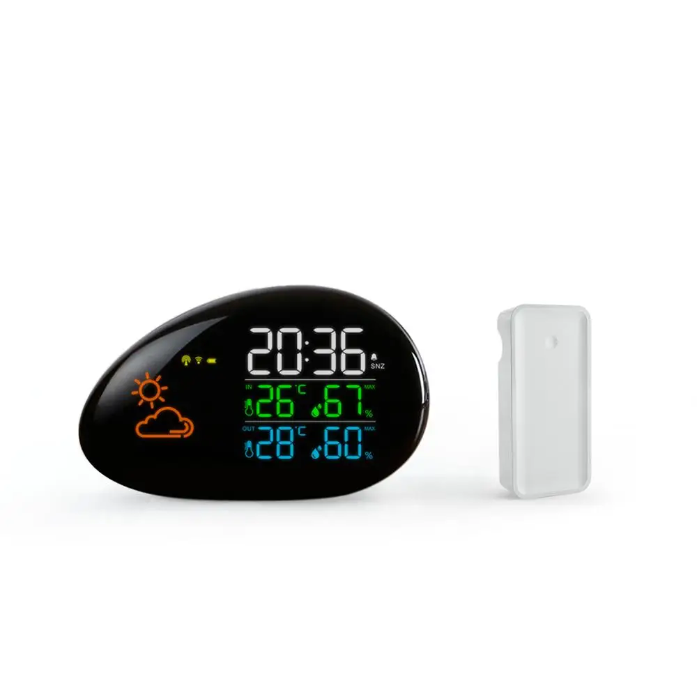 Small Led Weather Station Clock With Outdoor Sensor Buy Digital Rf