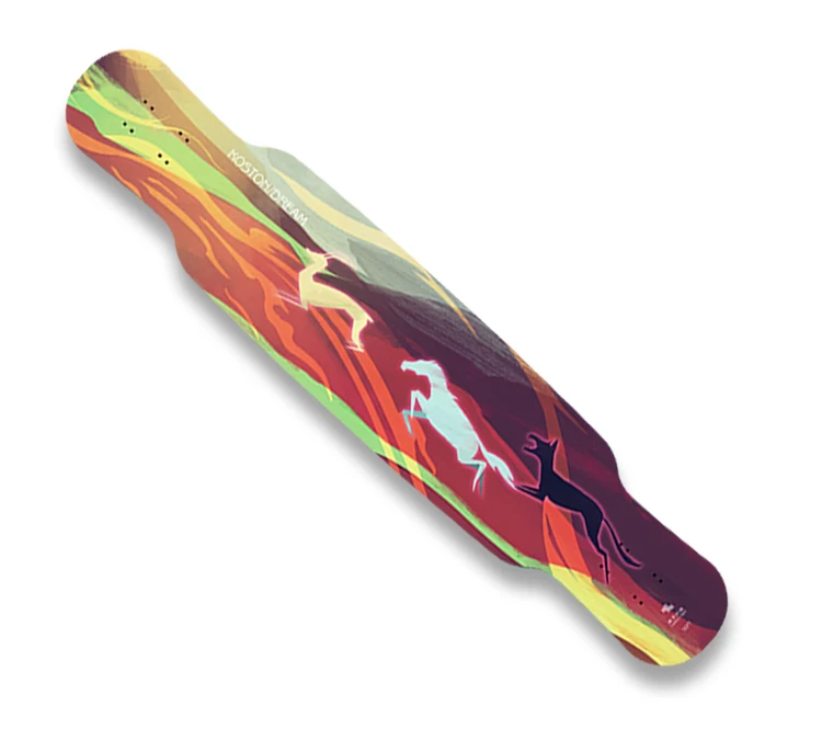 KOSTON high end Dancing Style Longboard Deck Made Of Carbon Fiber Mixed With Bamboo and Canadian maple LD041