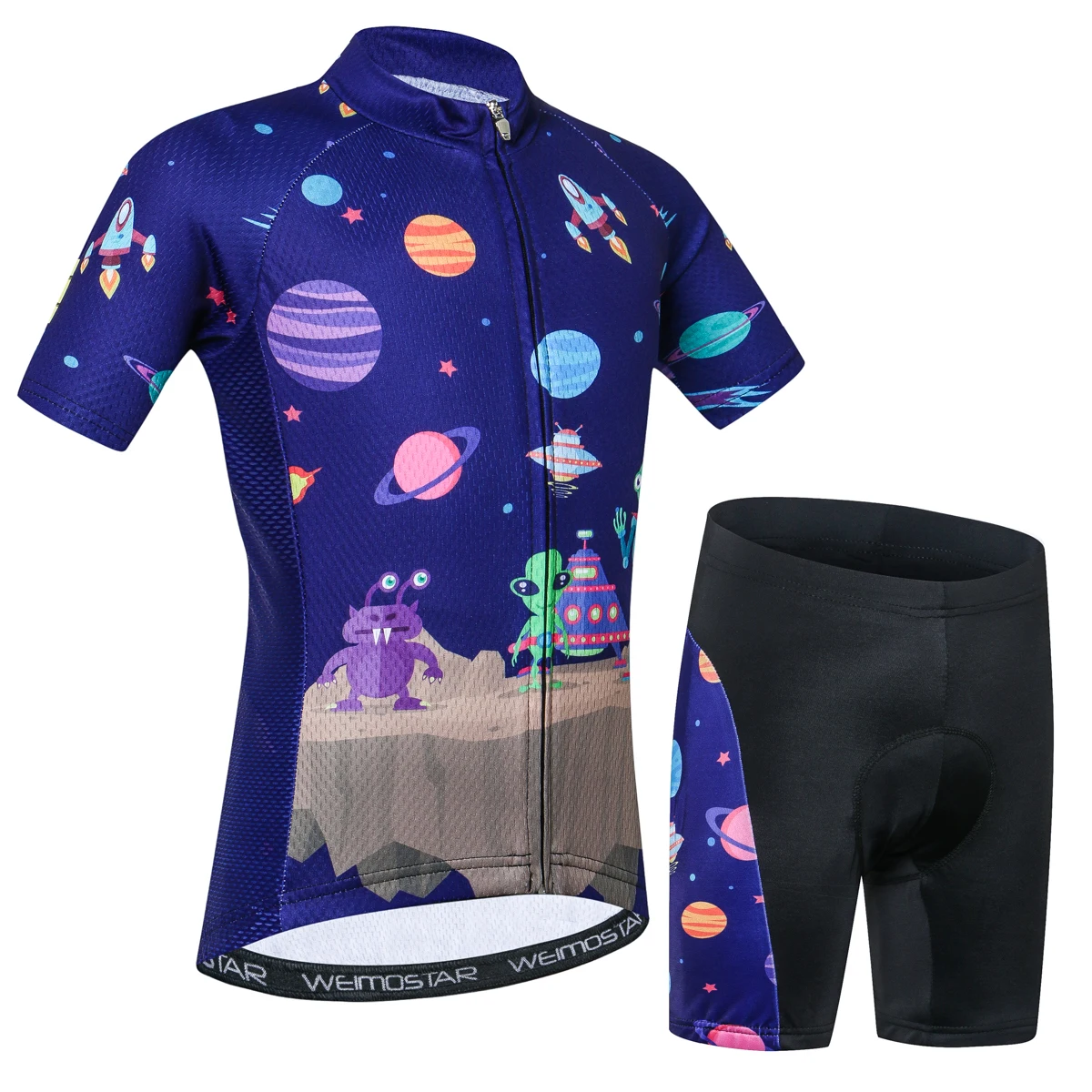 Jersey+3D Padded Shorts LPATTERN Kids Boys Girls Cycling Jersey Breathable Cartoon Road Mountain Bike Clothing Set 