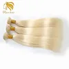 Lsy Virgin Remy Eurasian Hair Blonde 613 Human Hair Weave, Platinum White Cabelo Color Wefted Hair Bundles