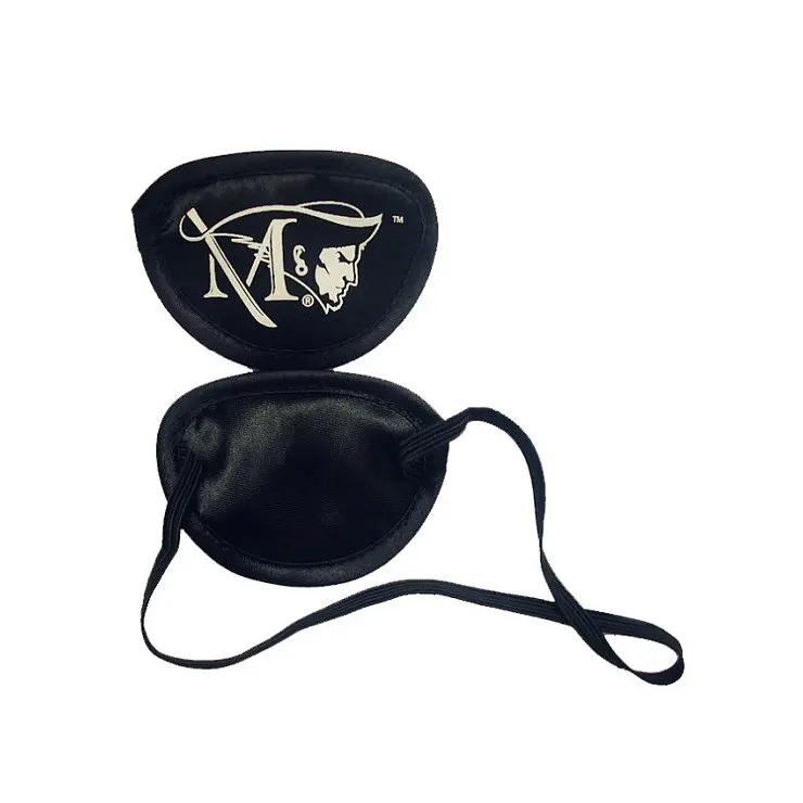 

Smooth Satin Logo Custom Single Eye Patch Pirate Eyepatch Mask, Black/customized