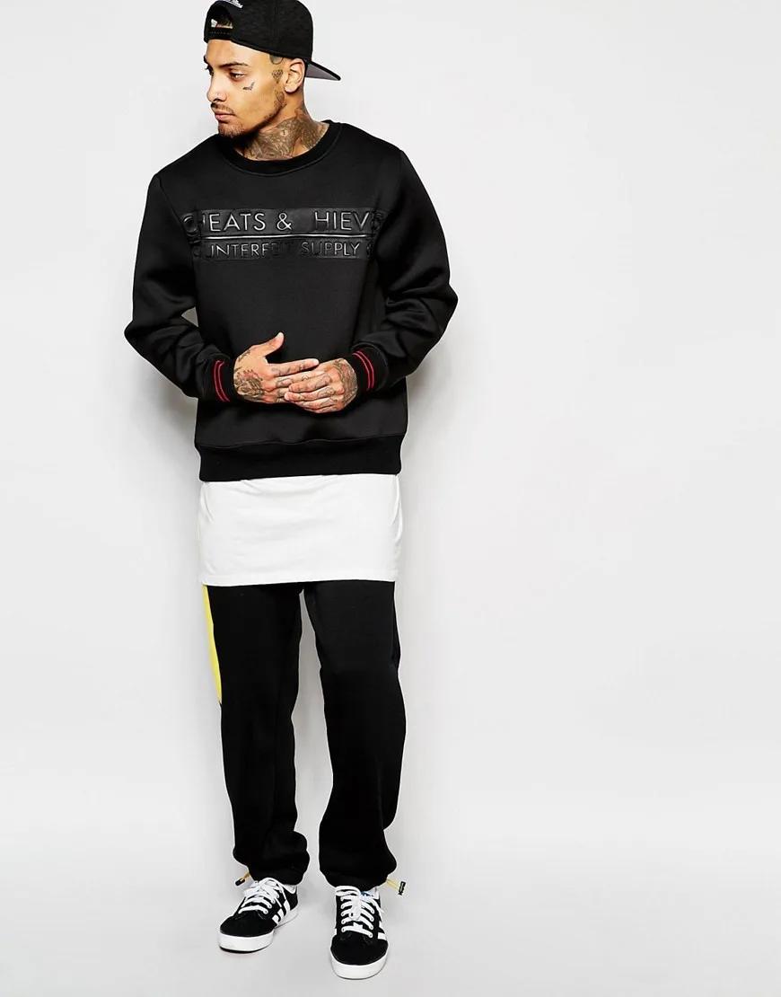 guess embossed logo sweatshirt