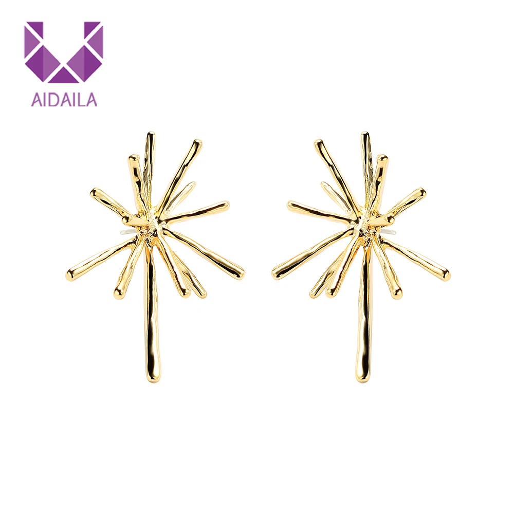 

AIDAILA Latest Design 3 Gram Gold Beautiful Designed Flower Gold Stud Earrings, Picture shows