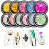 QF 11 Colors SPER-15 New Laser Shining Shell Paper Sheet Flake Slice Nail Art Decoration