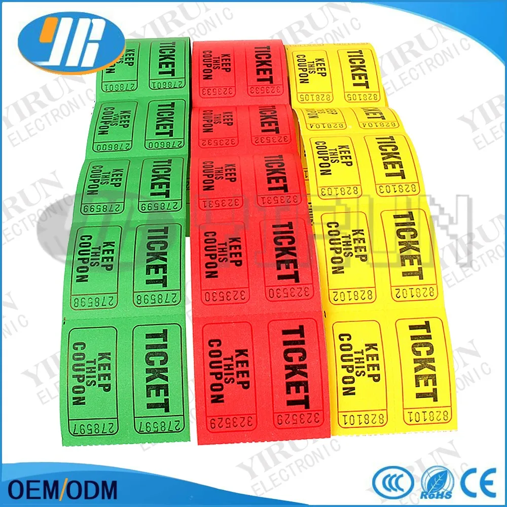 180g Redemption Ticket For Arcade Game Machine,Printing Roll Arcade