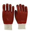 Widely used red fully coated pvc sandy finished anti-slip gloves for work