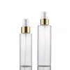 100ML 200ML Frosted Clear Cosmetic Spray Cap Packaging Plastic Bottle Matte Clear Plastic Bottle For Toner Perfume