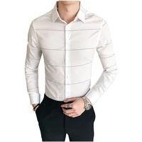 

wholesale Spring Autumn s Casual Long Sleeve Business top shirts Fashion Stripe Slim Cotton Shirt