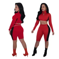 

Sport Women Bodycon Crop Top Fitness Pant Set Tracksuit